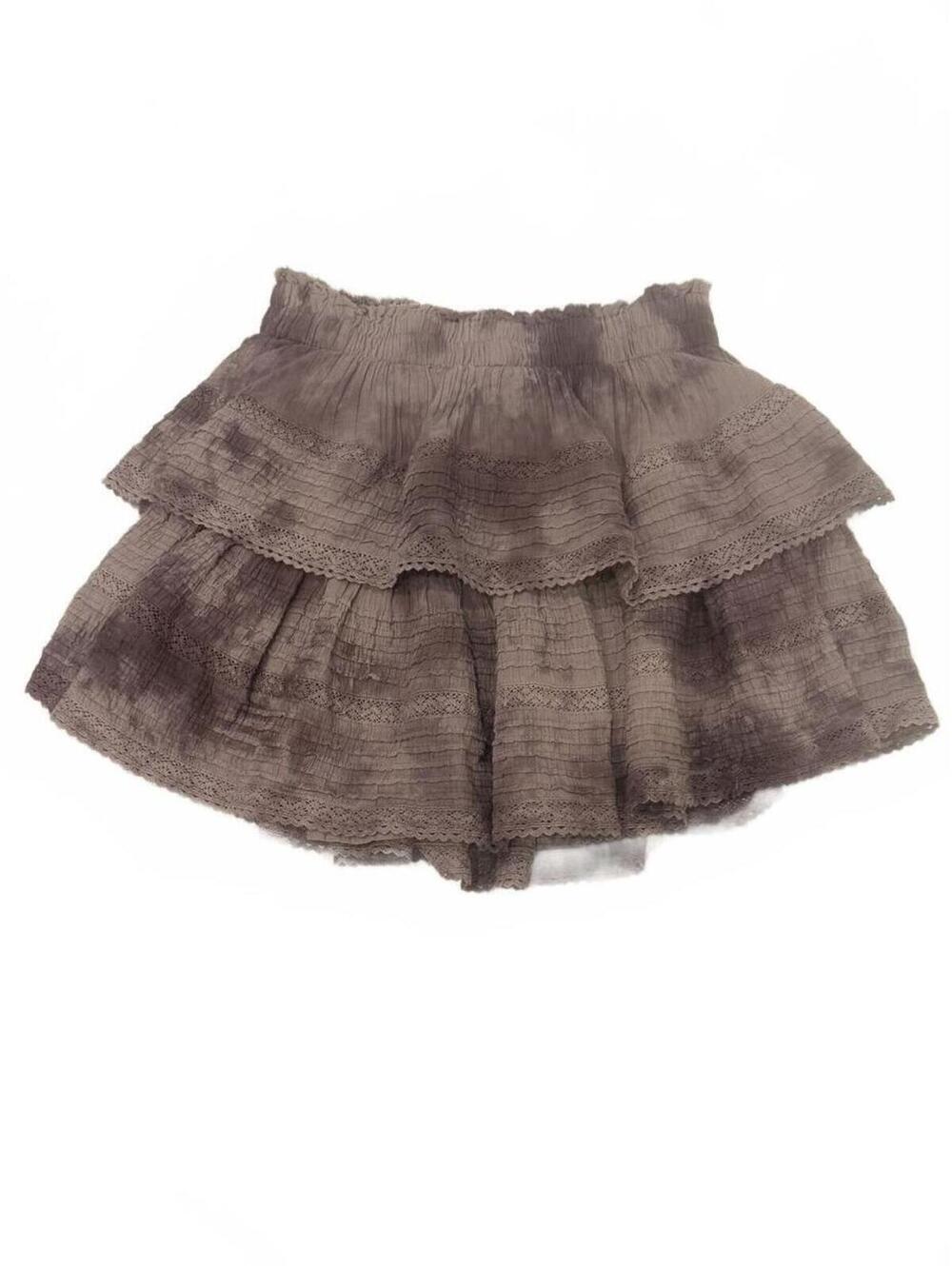 Aerie Brown Tie Dye Rock n Ruffle Tiered Mini Skirt Size‎ Small